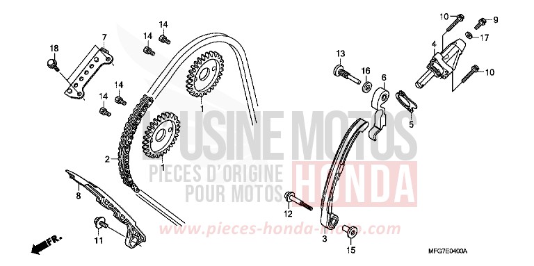 CAM CHAIN/TENSIONER for CB600F Hornet PEARL NIGHTSTAR BLACK (NHA84) from 2009